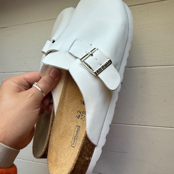 Birkenstock Boston Clogs White 42 Soft Footbed - Picture 15 of 15